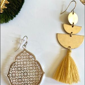 Yellow tassel earrings